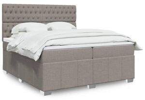 VidaXL Κρεβάτι Boxspring με Στρώμα Taupe 200x200 εκ. Υφασμάτινο