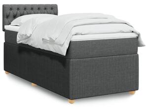 VidaXL Κρεβάτι Boxspring με Στρώμα Σκούρο Γκρι 80x200 εκ. Υφασμάτινο