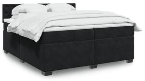 VidaXL Κρεβάτι Boxspring με Στρώμα Μαύρο 200x200 εκ. Βελούδινο