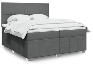 VidaXL Κρεβάτι Boxspring με Στρώμα Σκούρο Γκρι 200x200 εκ. Υφασμάτινο