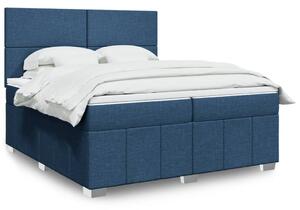 VidaXL Κρεβάτι Boxspring με Στρώμα Μπλε 200x200 εκ. Υφασμάτινο