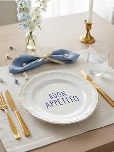 Sinsay - Κεραμικό πιάτο με την επιγραφή Buon Appetito - κιτρινο