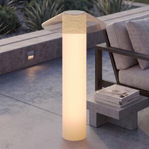 Lucande Φωτιστικό βεράντας LED ZAMIRAS, 110 εκ., ασημί, IP65, Γκρι, Αλουμίνιο, σχεδιασμός