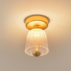 Nuura Aps LED φωτιστικό οροφής Asteea, Ø 12 cm, χρώμα ορείχαλκου/διαφανές, ρυθμιζόμενος, Χρυσό / Ορείχαλκου, Σαλόνι / τραπεζαρία, Μέταλλο, Σκανδιναβικό