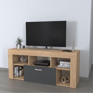 Έπιπλο τηλεόρασης Midili χρώμα sapphire oak - ανθρακί 135x42x60,7εκ