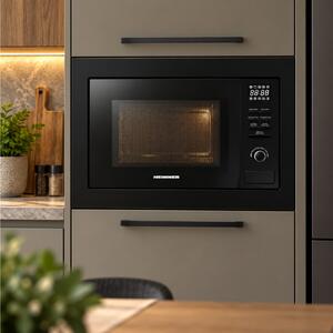 Εντοιχιζόμενος Φούρνος Μικροκυμάτων Heinner HMW-MDBI25GDBK με χωρητικότητα 25L, λειτουργία Grill και ισχύ μικροκυμάτων 900W - Black