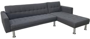 Καναπές Κρεβάτι Γωνιακός ArteLibre OBERON Γκρι Ύφασμα 240x102/175x40cm