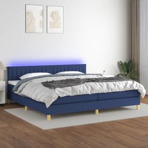 VidaXL Κρεβάτι Boxspring με Στρώμα & LED Μπλε 200x200 εκ. Υφασμάτινο