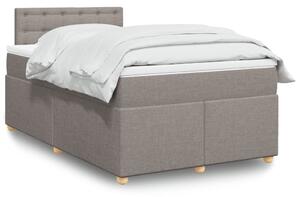 VidaXL Κρεβάτι Boxspring με Στρώμα Taupe 120x190 εκ. Υφασμάτινο