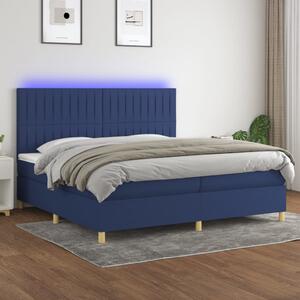 VidaXL Κρεβάτι Boxspring με Στρώμα & LED Μπλε 200x200 εκ. Υφασμάτινο