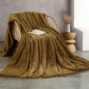 Κουβέρτα Fleece Υπέρδιπλη Με Γουνάκι (220x240) Rythmos Jollein Χρυσο