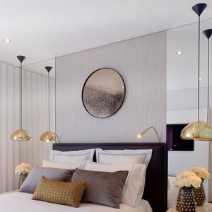 Tom Dixon LED κρεμαστό φωτιστικό Void, Ø 30 cm, ορείχαλκος, ρυθμιζόμενος, Χρυσό / Ορείχαλκου, Σαλόνι / τραπεζαρία, Ορείχαλκος, σχεδιασμός