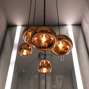Tom Dixon LED κρεμαστό φωτιστικό Void mini, χαλκός, ρυθμιζόμενος, Χαλκού, Σαλόνι / τραπεζαρία, Χαλκός, σχεδιασμός