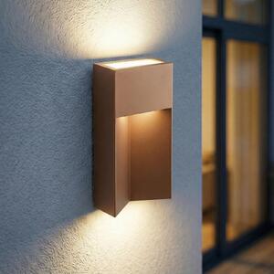 Lucande Εξωτερικός φωτιστικός τοίχου LED Kaholo, καφέ, CCT, IP44, Καφέ / Σκουριάς, Αλουμίνιο, σύγχρονο