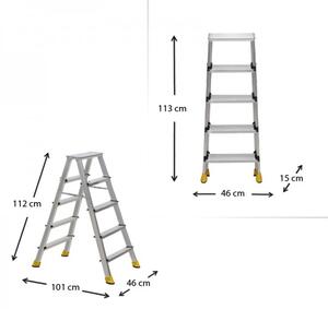 Σκάλα Double Step Perilla αλουμινίου 5+5 σκαλοπάτια 103εκ