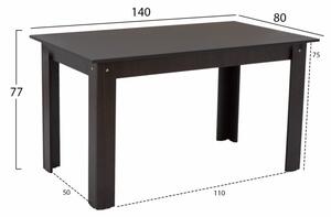 ΤΡΑΠΕΖΙ ΚΟΥΖΙΝΑΣ KELVIN 140x80x77Υεκ. WENGE HM2429.02