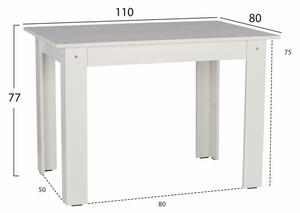 ΤΡΑΠΕΖΙ ΚΟΥΖΙΝΑΣ 110x80x77Υεκ. ΛΕΥΚΟ HM2428.03