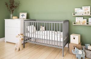 Βρεφικό Κρεβάτι Basic Grey με Στρώμα 60x120cm BC10099B BabyCute