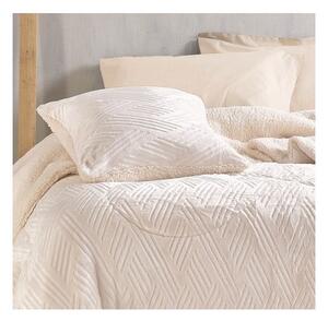 Διακοσμητική μαξιλαροθήκη 50x50 rythmos lotus Εκρού jacquard flannel-sherpa