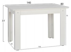 ΤΡΑΠΕΖΙ ΚΟΥΖΙΝΑΣ KELVIN 140x80x77Υεκ. ΛΕΥΚΟ HM2429.03