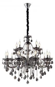 Artekko Artekko Chandelier Kiky Πολυέλαιος 15φωτος Ανθρακί Κρύσταλλο (90x90x90)cm 023-3020