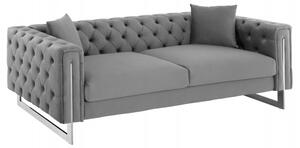 ΚΑΝΑΠΕΣ τ.CHESTERFIELD MOBAR HM3263.01 ΓΚΡΙ ΒΕΛΟΥΔΟ-ΜΕΤΑΛΛΙΚΑ ΠΟΔΙΑ 212x87x68Υεκ