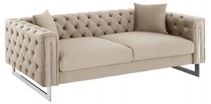 ΚΑΝΑΠΕΣ τ.CHESTERFIELD MOBAR HM3263.02 ΚΡΕΜ ΒΕΛΟΥΔΟ-ΜΕΤΑΛΛΙΚΑ ΠΟΔΙΑ 212x87x68Υεκ