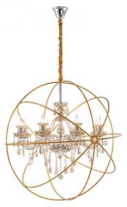 Artekko Artekko Chandelier Πολυέλαιος 8φωτος σε Χρυσή Σφαίρα με Σαμπανιζέ Κρύσταλλο (100x100x100)cm 023-3035-B1