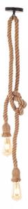 Artekko Artekko Hemp Rope Φωτιστικό Οροφής 2φωτο (Ε27) με Σχοινί (10x10x100)cm 023-3303