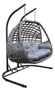 ΚΟΥΝΙΑ ΚΡΕΜΑΣΤΗ WICKER-RATTAN 5455 G 2θέσια με βάση