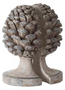 Artekko Artekko Pine Cone Βιβλιοστάτες Κουκουνάρα Ρητίνης Γκρι (23.5x18.5x15.5)cm Σετ/2 77340