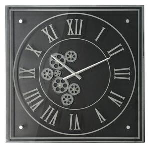 Artekko Artekko Clock Ρολόι Τοίχου με Γρανάζια Μέταλλο Γυαλί Μαύρο (61x61x6)cm 45735