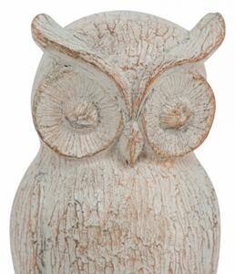 Artekko Artekko Owl Βιβλιοστάτες Κουκουβάγια Ρητίνη Λευκή Πατίνα (12x10x18)cm 72424