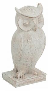 Artekko Artekko Owl Διακοσμητική Κουκουβάγια Ρητίνη Λευκή Πατίνα (15x13.5x30.5)cm 72425