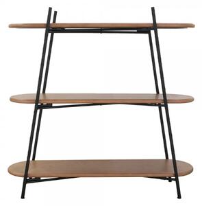 Artekko Artekko Shelf Ραφιέρα Βιβλιοθήκη 3 Επιπέδων MDF Μέταλλο Καφέ Μαύρο (108x35.5x107)cm 86709