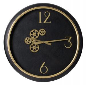 Artekko Artekko Clock Ρολόι Τοίχου με Γρανάζια Μέταλλο Γυαλί Μαύρο Χρυσό (62x8x62)cm 44777