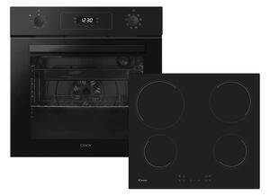 Σετ εντοιχιζόμενος φούρνος Candy FIDC X605/CA με χωρητικότητα 65L, ενεργειακή κλάση Α+ και κεραμική εστία Candy CH64CCB με 4 ζώνες μαγειρέματος