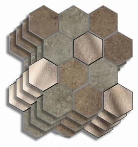 Αυτοκόλλητα Πλακάκια Hexa Douceur d'intérieur με διαστάσεις 25x23.2cm - Grey - 4 τεμάχια