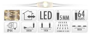 Διακοσμητικός Φωτισμός (AX8702500) με 64 Warm White Micro LED - 5m