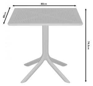 Τραπέζι Groovy pakoworld PP λευκό 80x80x74.5εκ