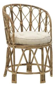 Πολυθρόνα Rostan Inart φυσικό rattan με μαξιλάρι 60x46x80εκ