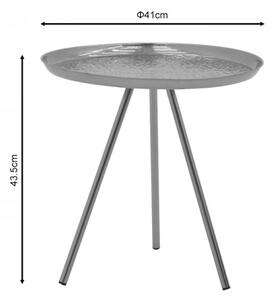 Βοηθητικό τραπέζι Jacksie Inart γκρι-χρυσό μέταλλο Φ41x43.5εκ