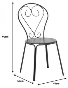 Καρέκλα Chari pakoworld στοιβαζόμενη μαύρο μέταλλο 49x55x90εκ