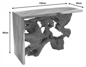 Κονσόλα Jako Inart φυσικό μασίφ ξύλο teak 120x40x80εκ