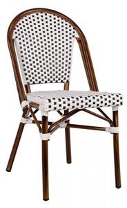 ΚΑΡΕΚΛΑ BISTRO ΑΛΟΥΜΙΝΙΟΥ BAMBOO LOOK ΜΕ ΛΕΥΚΟ-ΜΑΥΡΟ RATTAN HM5566.01 45x54x90Υεκ