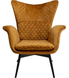 Armchair Tudor Velvet Gold Brown - Χρυσό