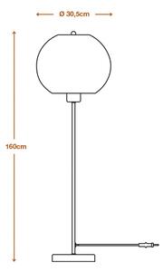 LEDVANCE φωτιστικό δαπέδου Ball ύψος 116 cm, καφέ, κυματοειδές χαρτόνι, E27