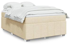 VidaXL Κρεβάτι Boxspring με Στρώμα Κρεμ 140x190 εκ. Υφασμάτινο