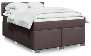 VidaXL Κρεβάτι Boxspring με Στρώμα Σκούρο Καφέ 140x200 εκ Υφασμάτινο