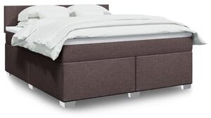 VidaXL Κρεβάτι Boxspring με Στρώμα Σκούρο Καφέ 180x200 εκ Υφασμάτινο